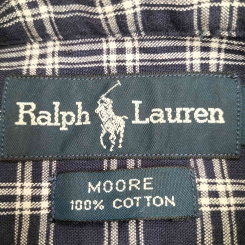 ラルフローレン RALPH LAUREN 90-00s MOORE ポニー刺繍 ポケット ボタンダウンシャツ メンズ import:L