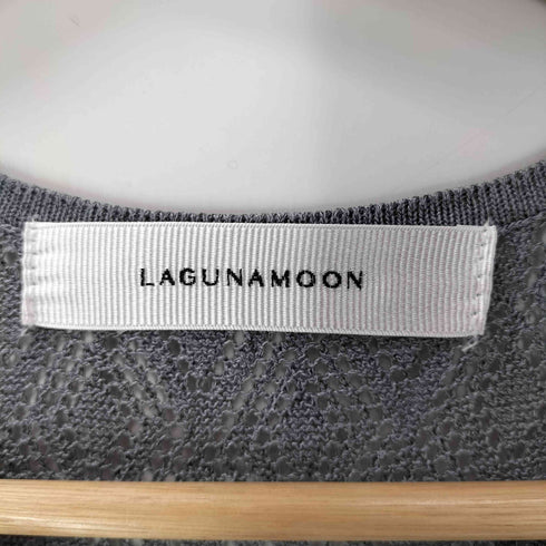 ラグナムーン LAGUNAMOON 24SS レース編み パイピング ニット ワンピース レディース JPN:S