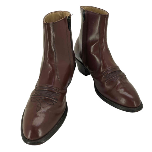 HANOVER USA製 サイドジップ ウエスタン ショートブーツ メンズ US:9