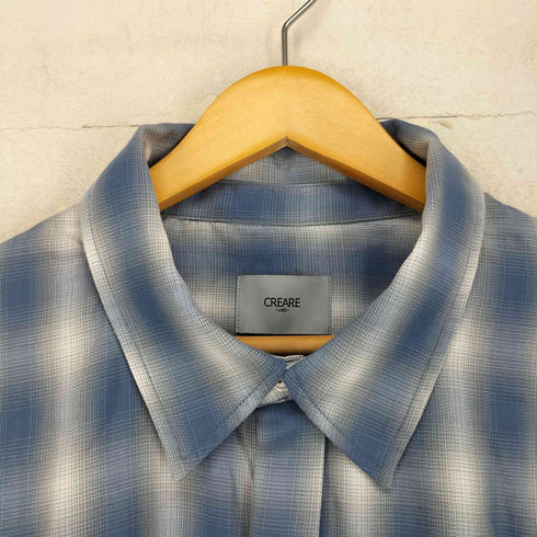 CREARE -LINO- 比翼 オンブレチェックロングシャツ street メンズ L