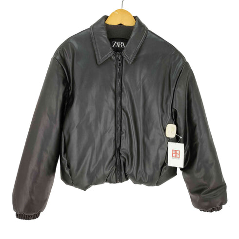 ザラ ZARA フェイクレザーパフジャケット レディース import:XS