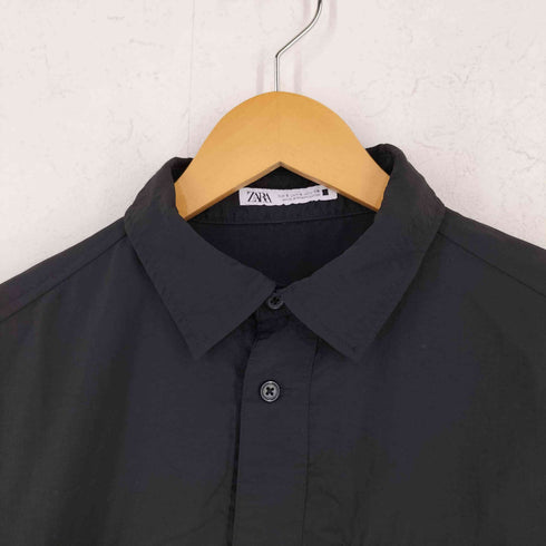 ザラ ZARA ナイロン S/S レギュラーカラーシャツ メンズ S