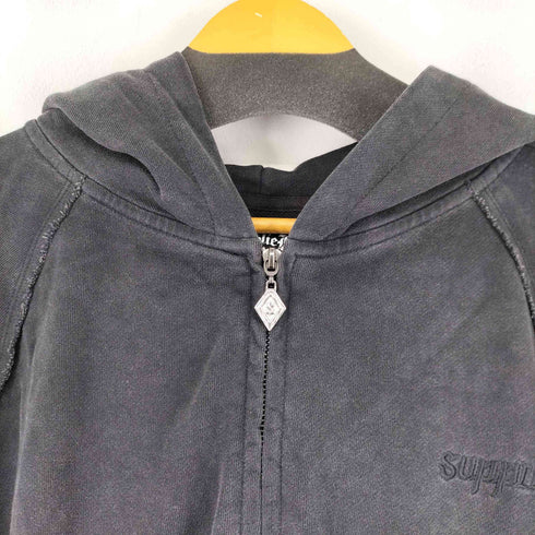 サプライヤー SUPPLIER レザーパッチ ジップアップパーカー メンズ import:L