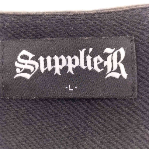 サプライヤー SUPPLIER レザーパッチ ジップアップパーカー メンズ import:L