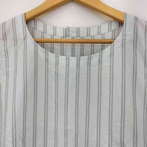 コットンハウスアヤ Cotton House Aya ストライプ コットン ノースリーブ ブラウス レディース JPN:M
