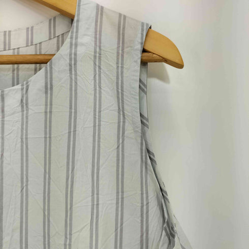 コットンハウスアヤ Cotton House Aya ストライプ コットン ノースリーブ ブラウス レディース JPN:M