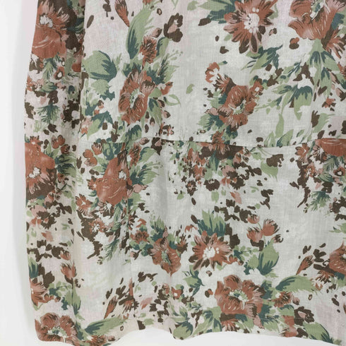コットンハウスアヤ Cotton House Aya リネン フラワープリント ノースリーブ ワンピース レディース JPN:M