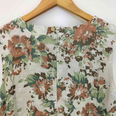 コットンハウスアヤ Cotton House Aya リネン フラワープリント ノースリーブ ワンピース レディース JPN:M