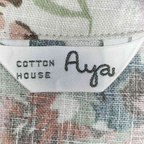 コットンハウスアヤ Cotton House Aya リネン フラワープリント ノースリーブ ワンピース レディース JPN:M