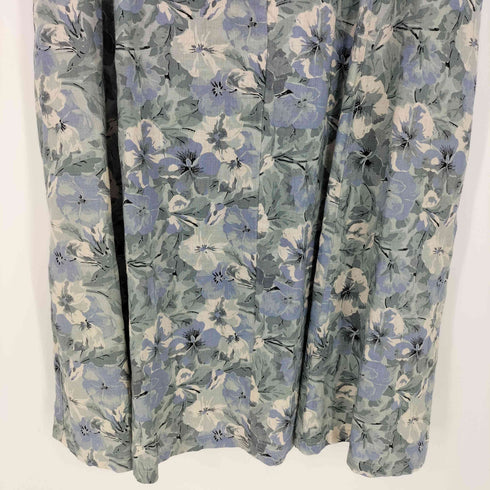 コットンハウスアヤ Cotton House Aya リネン ハーフボタン フラワープリント バックリボン 丸襟 ノースリーブ シャツ ワンピ-ス レディース JPN:M