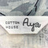 コットンハウスアヤ Cotton House Aya リネン ハーフボタン フラワープリント バックリボン 丸襟 ノースリーブ シャツ ワンピ-ス レディース JPN:M