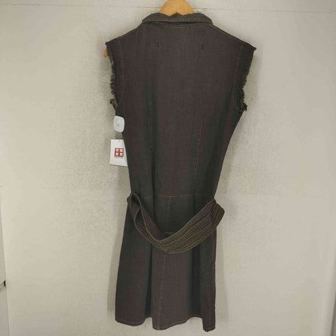 Fake London Genius MADE IN ITALY ノースリーブデニムライダースワンピース Y2K レディース JPN:M