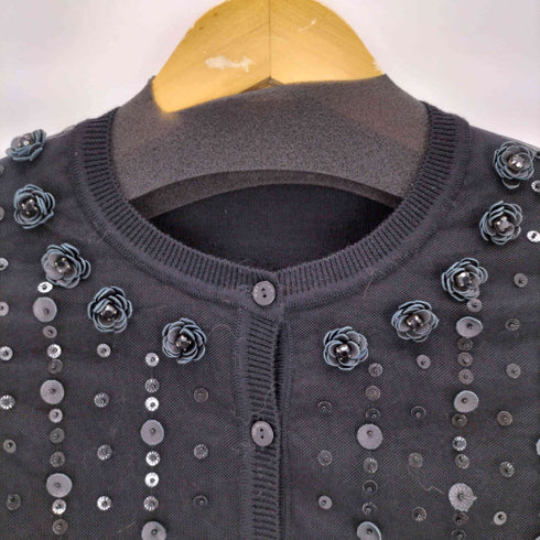 レッドヴァレンティノ RED VALENTINO ビジュー スパンコール装飾 クルーネックカーディガン レディース S