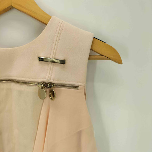 カルヴェン CARVEN 変形 ドレープ フロントジップデザイン ノースリーブ ブラウス レディース