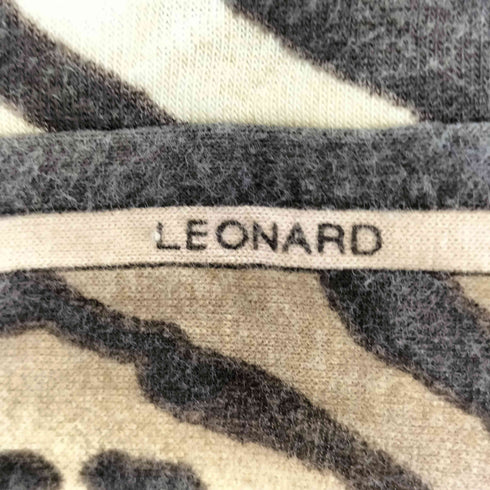 レオナール LEONARD ゼブラ柄 ハイネックトップ レディース 40