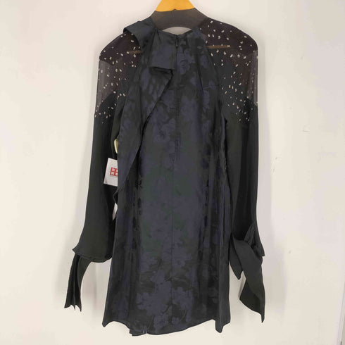 スリーワンフィリップリム 3.1 phillip lim シアー切替 アシンメトリー 花柄ワンピース レディース 0