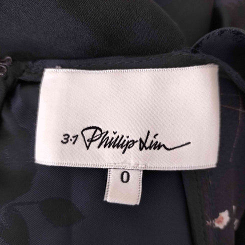スリーワンフィリップリム 3.1 phillip lim シアー切替 アシンメトリー 花柄ワンピース レディース 0