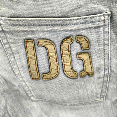 ドルチェアンドガッバーナ DOLCE&GABBANA ロゴパッチ付き デニムショートパンツ Y2K メンズ 44