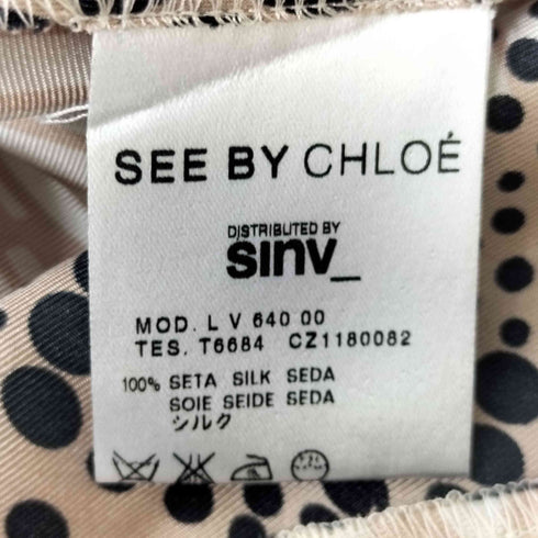シーバイクロエ SEE BY CHLOE 総柄シルクノースリーブワンピース レディース