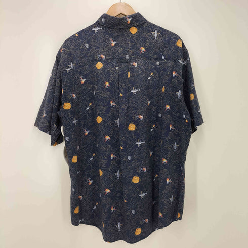 ウールリッチ WOOLRICH 総柄 フィッシュプリント S/S ボタンダウン シャツ メンズ