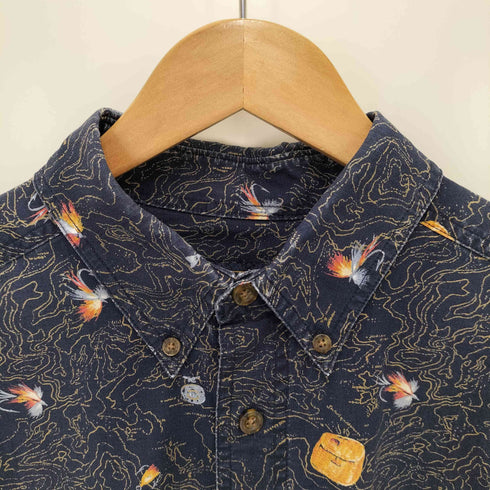 ウールリッチ WOOLRICH 総柄 フィッシュプリント S/S ボタンダウン シャツ メンズ