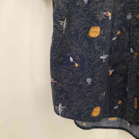 ウールリッチ WOOLRICH 総柄 フィッシュプリント S/S ボタンダウン シャツ メンズ