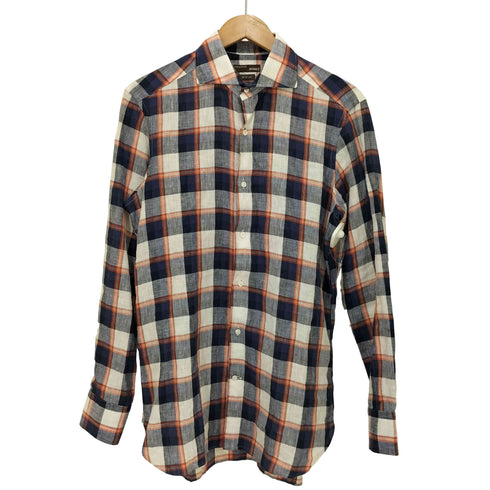 ビームスエフ BEAMS F SLIM FIT リネン チェック シャツ メンズ JPN:M
