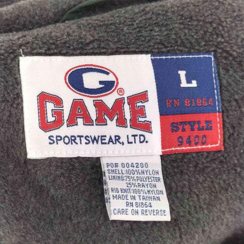 Game Sportswear 00S ナイロン 裏地フリース ウォームアップジャケット メンズ import:L