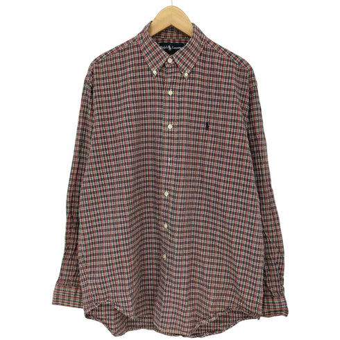 ラルフローレン RALPH LAUREN BLAKE シアサッカーボタンダウンシャツ メンズ import:M