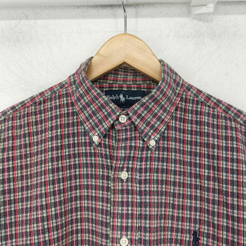 ラルフローレン RALPH LAUREN BLAKE シアサッカーボタンダウンシャツ メンズ import:M