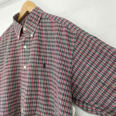 ラルフローレン RALPH LAUREN BLAKE シアサッカーボタンダウンシャツ メンズ import:M