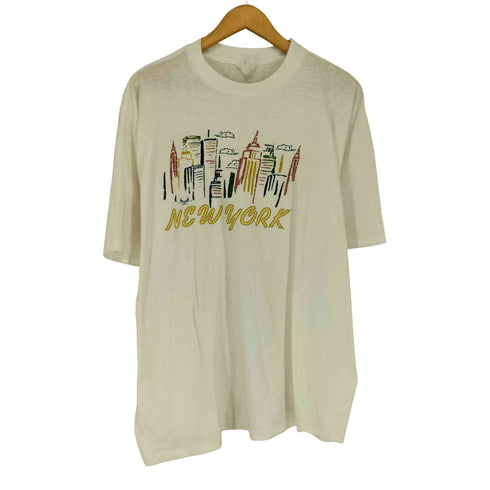 SHORT HILLS DI 90S 袖裾シングル NEW YORK プリント S/S カットソー メンズ XL