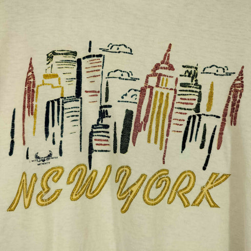 SHORT HILLS DI 90S 袖裾シングル NEW YORK プリント S/S カットソー メンズ XL