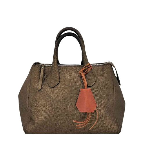 ジャンニキャリーニ GIANNI CHIARINI メタリックレザーハンドバッグ レディース