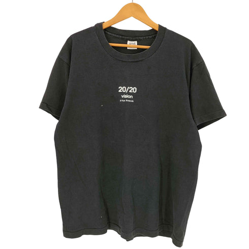 アンビル Anvil 90s USA製 裾&袖シングルステッチ 20/20 vision 両面プリント モーションロゴ クルーネックTシャツ メンズ import:XL