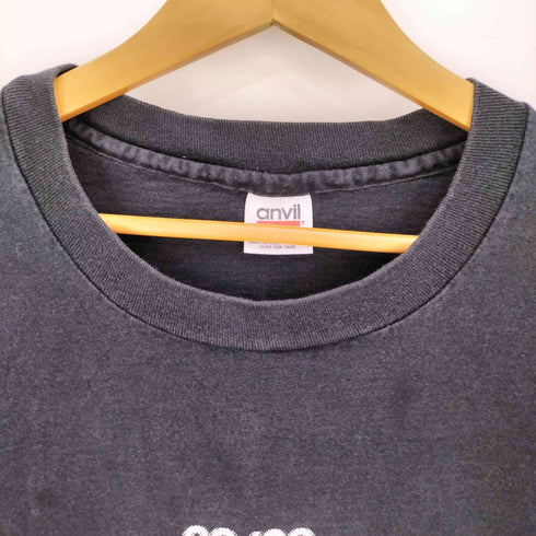 アンビル Anvil 90s USA製 裾&袖シングルステッチ 20/20 vision 両面プリント モーションロゴ クルーネックTシャツ メンズ import:XL