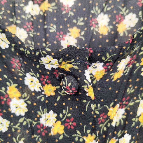 DANIELLE HAREN USA製 小花柄シアーポリワンピース レディース FITS ALL
