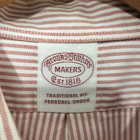 ブルックスブラザーズ BROOKS BROTHERS MAKERS キャンディストライプ ボタンダウン S/S シャツ メンズ