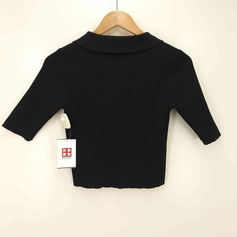 アズールバイマウジー AZUL by moussy レースアップ5分袖ポロカラーニット レディース FREE