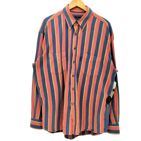 エルメネジルドゼニア Ermenegildo Zegna シャモアクロス ストライプ ボタンダウン シャツ メンズ import:L