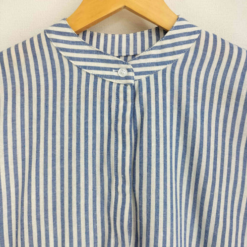 LA GENNE ストライプ L/S バンドカラーワンピース レディース