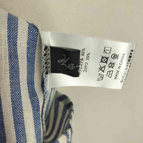 LA GENNE ストライプ L/S バンドカラーワンピース レディース