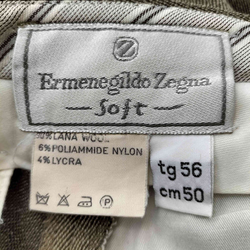 エルメネジルドゼニア Ermenegildo Zegna soft 2タック テーパード スラックス メンズ 56