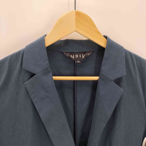 インディヴィ INDIVI 26ss 麻混ダブルジャケット レディース JPN:36