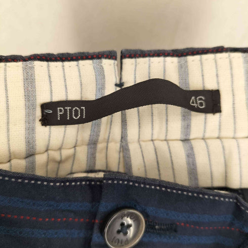ピーティーゼロウーノ PT01 CARROT FIT ストライプ柄 スラックス メンズ 46