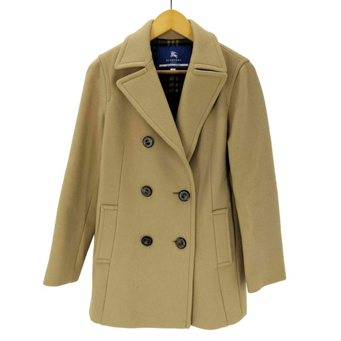 バーバリーブルーレーベル BURBERRY BLUE LABEL 裏地チェック Pコート レディース EUR:38