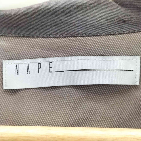 NAPE_ ネイプ クレイジーパターン ドッキング 半袖 シャツ 開襟 オープンカラー シェルボタン メンズ