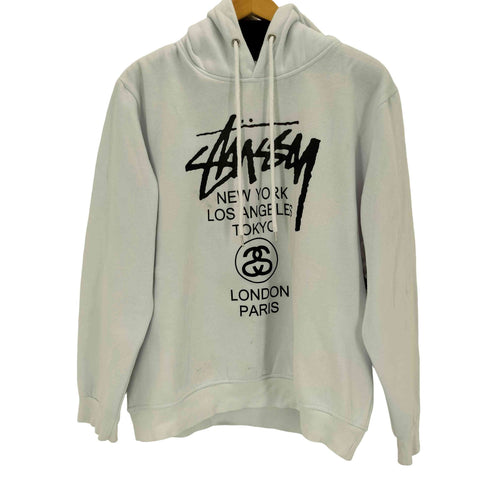 ステューシー Stussy WORLD TOUR 両面プリントプルオーバーパーカー メンズ XL