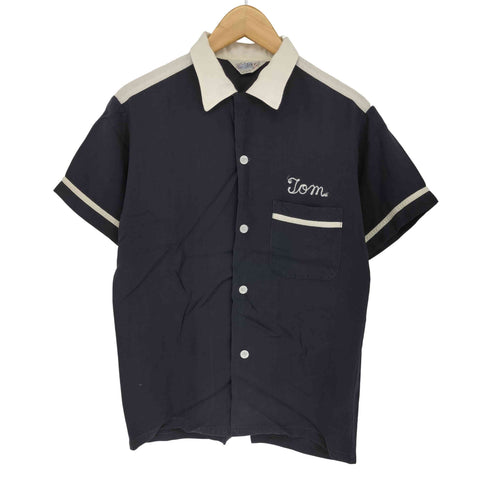 the 300 ザ スリーハンドレッド 60S レーヨン 半袖 ボウリングシャツ フロッキープリント メンズ import:M