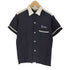 the 300 ザ スリーハンドレッド 60S レーヨン 半袖 ボウリングシャツ フロッキープリント メンズ import:M